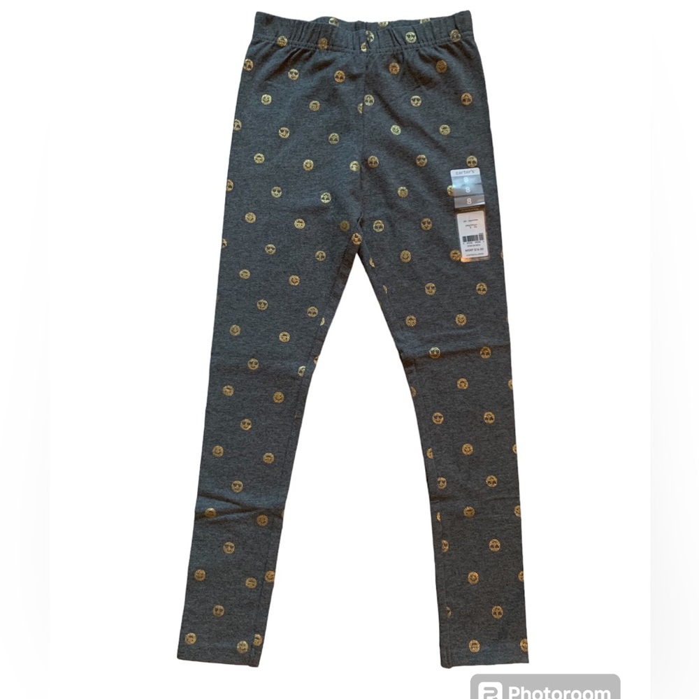 NWT Carter’s smiley face kids leggings. Size 8.